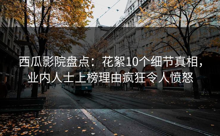 西瓜影院盘点：花絮10个细节真相，业内人士上榜理由疯狂令人愤怒