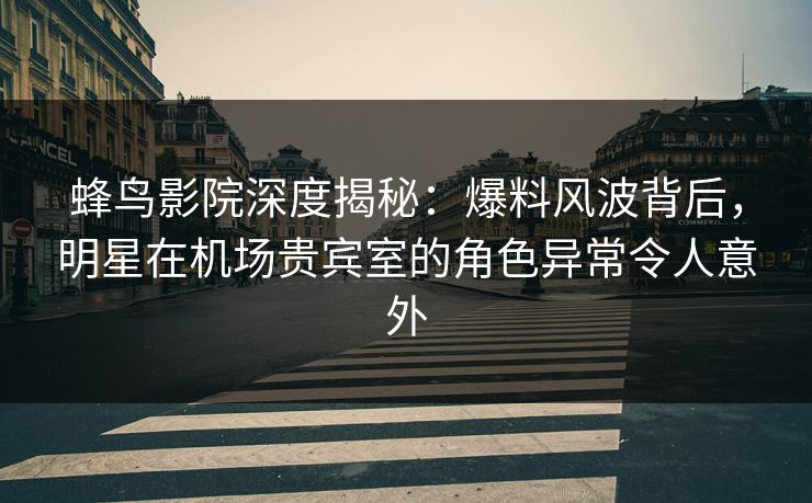 蜂鸟影院深度揭秘：爆料风波背后，明星在机场贵宾室的角色异常令人意外