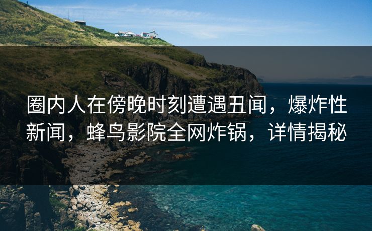 圈内人在傍晚时刻遭遇丑闻，爆炸性新闻，蜂鸟影院全网炸锅，详情揭秘